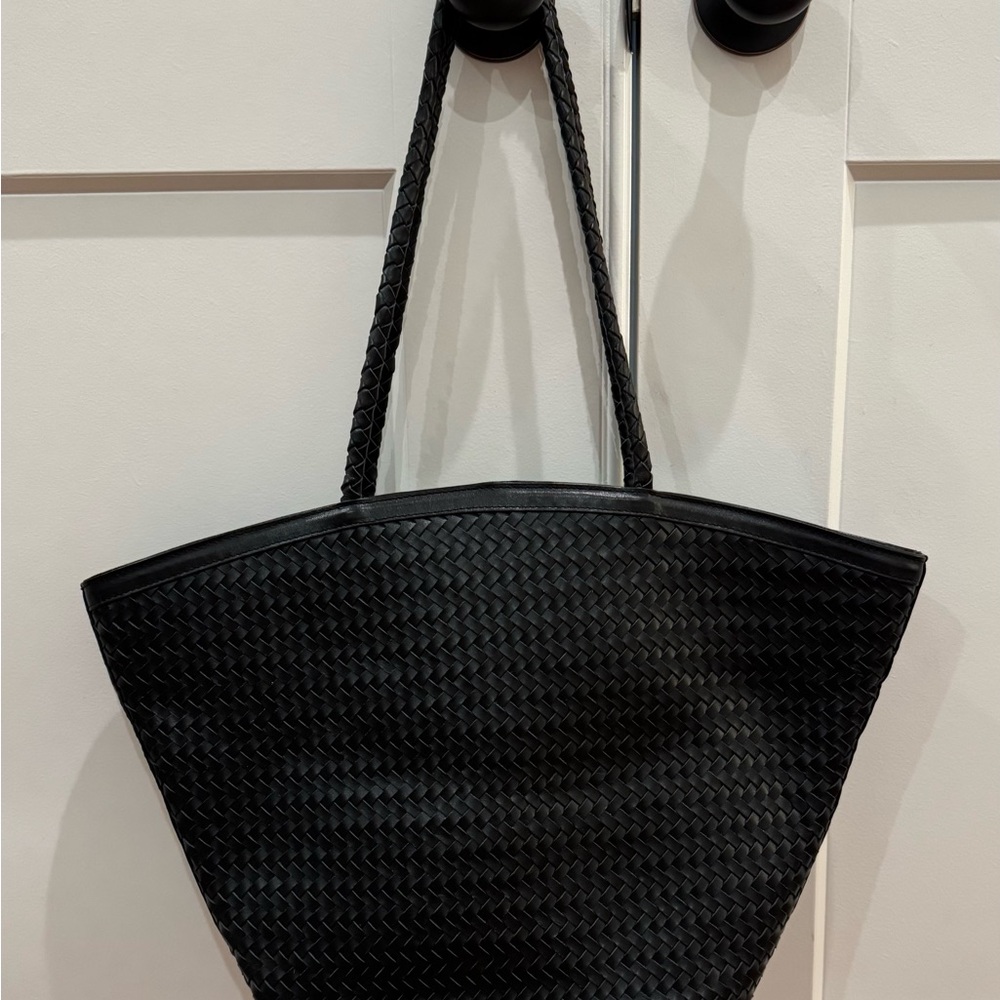 Bembien Marcia Sleek Black Braided Tote Bag